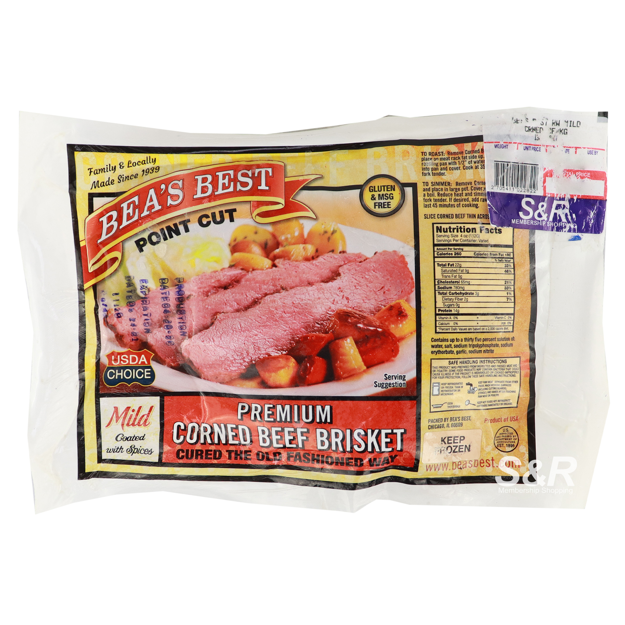 Bea's Best Premium Corned Beef Brisket approx. 2.5kg Bea's Best Premium Corned Beef Brisket approx. 2.5kg